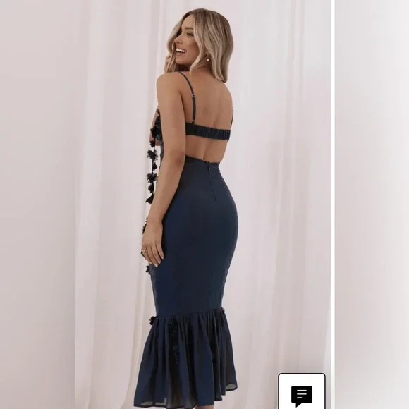 Posedly Rosette Mermaid Midi Dress Petal & Pup - Picture 3 of 5